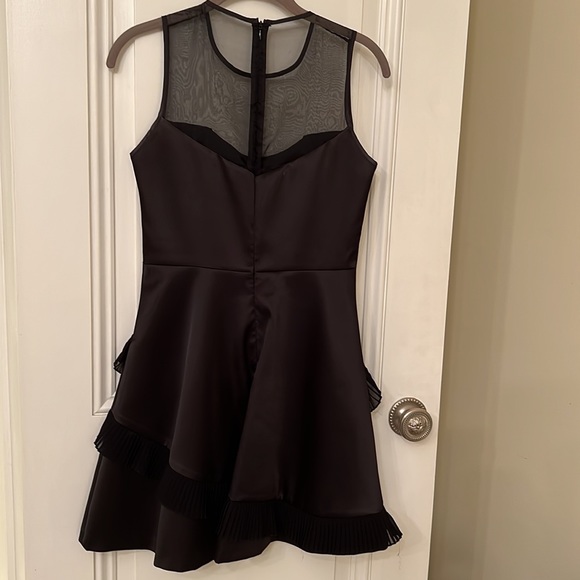 Sandro Black Dress with ruffles/sheer chest - Picture 3 of 10